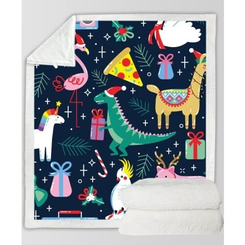 Warn Blanke Christmas Adult Children 3D Digital Printing Cotton Wool Thick Blanket 130*150cm 150*200cm