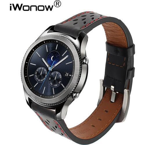 22mm Genuine Leather Watchband for Samsung Gear S3 Classic Frontier Xiaomi Huami Amazfit 1 2 2S Stratos Watch Band Wrist Strap
