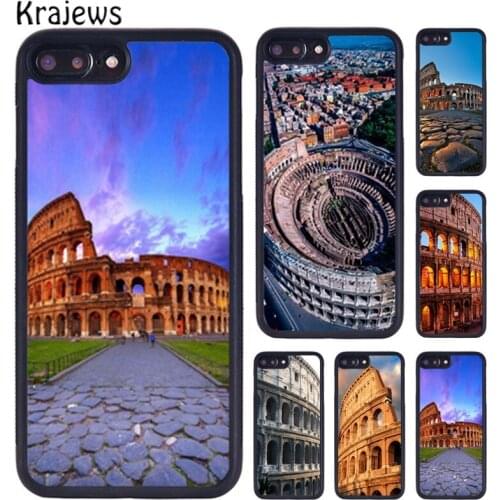 Krajews Colosseum Rome Italy Rubber Phone Case For iPhone X XR XS 11 12 Pro MAX 5 6 6S 7 8 Plus Samsung Galaxy S7edge S8 S9 S10
