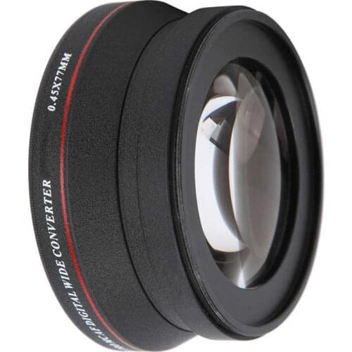 Camera Lens Wide‑Angle Camera Lens 0.45X Magnification Anti‑reflective Coating Black for 77mm Camera Lens