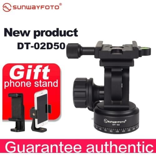SUNWAYFOTO DT-02D50 Monopod Head For DSLR Camera Monopod Ballhead Professional Aluminum Monopod Ballhead Monopod Head