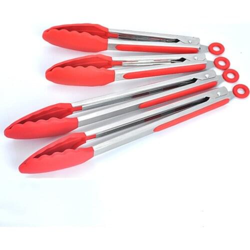 1pc 7/9/12inch Heat-Resistant Food Tong Creative Non-Slip Nylon Bread Tong Serving Tong Kitchen Tools BBQ Tools Accessories