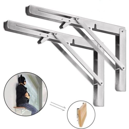 Triangular Folding Bracket Heavy Duty Stainless Steel Release Catch Support Bench Table Folding Collapsible Shelf Bracket Home