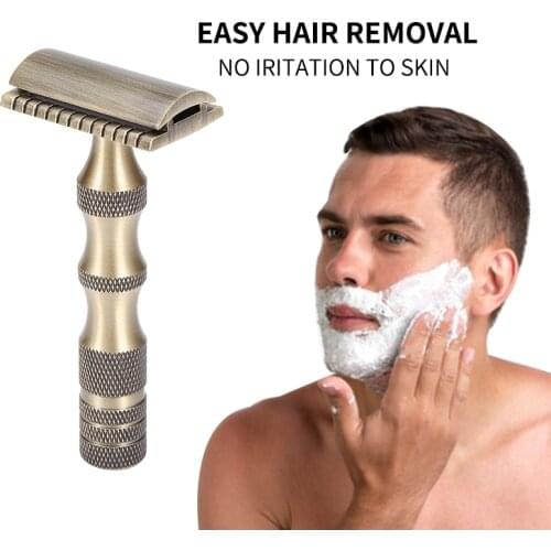 YINTAL New Double Edge Razors Men Shaver Manual Classic Blade Razors Thick handle Metal Material Safety Razor