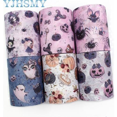 YJHSMY I-19518-1295,75mm,10yards Cartoon Thermal transfer Printed grosgrain Ribbons,bow cap DIY handmade accessories decoration