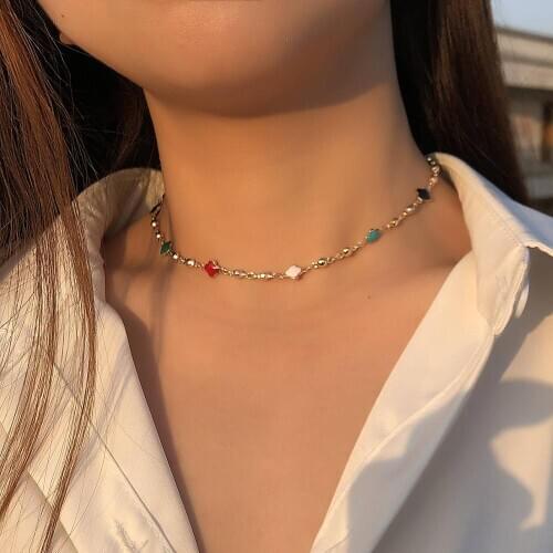 Vintage Boho Egirls Choker Chain Necklace Aestheic Slytherin Women Neck Jewelry Gift For New Year