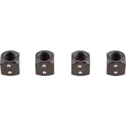 4Pcs Dice Shape Tyre Valve Covers Caps Stems For Car Bike Truck Motorcycle Black