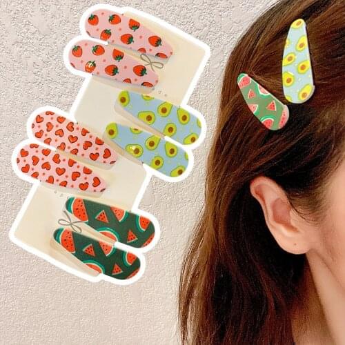 8pcs/lot Korean cute fresh children girls fruit full printing hairpin BB clip bangs kids clip side baby girl hairpin jewelry