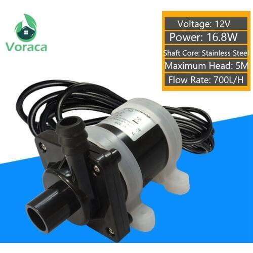 DC 12V 700L/H Brushless Solar Powered Water Pumps Silent Submersible Motor for Fish Tank Supply Water
