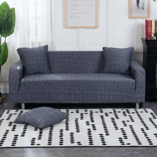 Dark Gray Bed Chair Sofa Cover Elastic Stretch Sofa Covers for Living Room Couch Chair Sofa Protector Slipcover 1/2/3/4 Seater
