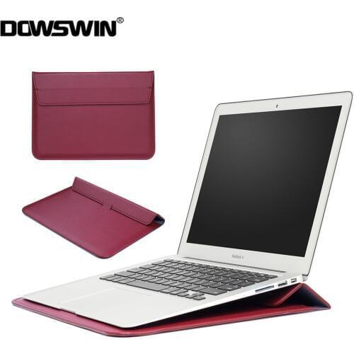 PU Leather Sleeve Case For Macbook Pro 13 15 15.4 Laptop Case Bag For Macbook Air 11 12 13.3 A1466 Sleeve Pouch Bag with Stand