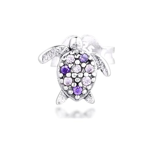CKK Silver 925 Jewelry (ME) My Sea Turtle Single Stud Earring For Women Gift Sterling Silver Original Earring