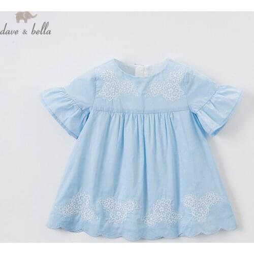 DBS12726 dave bella summer baby girls cute floral dress children fashion party dress kids infant lolita clothes