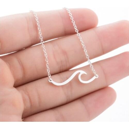 European and American jewelry long wave necklace only beautiful waves waves pendant clavicle chain beach surfers friend gifts