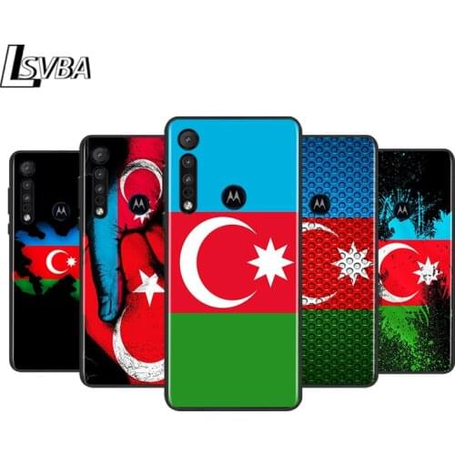 Azerbaijan Flag for Motorola G9 G8 G E7 E6 One Play Marco Hyper Fusion Stylus Power Edge Plus Black Phone Case
