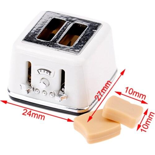1/12 Scale Dollhouse Bread Machine With Toast Miniature Cute Decorations Toaster Dollhouse Mini Accessories
