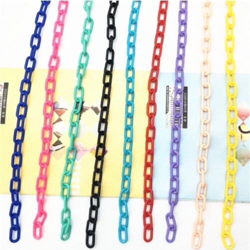 Julie Wang 1 Meter 13*8mm Acrylic Link Chain Plastic Colorful Closed Soldered O Chain Bracelet Jewelry Making Hand Bag Accessory