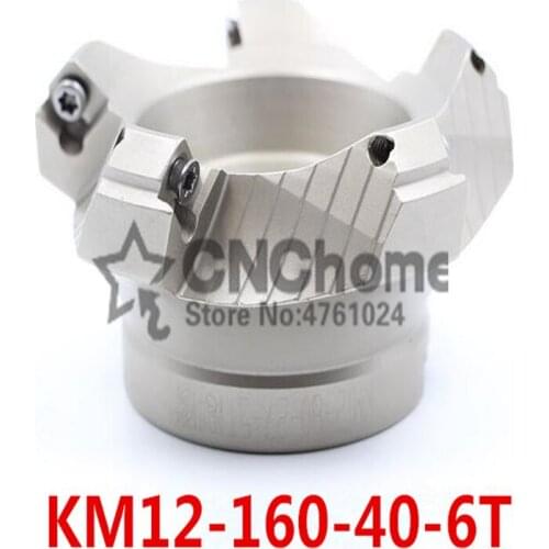 KM12 160-40-6T 45 Degree Shoulder Face Mill Head CNC Milling Cutter,milling cutter tools,carbide Insert SEHT1204