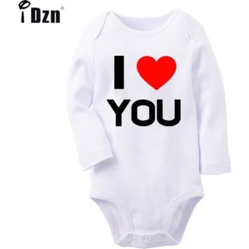 I Love You Red Heart MRS Design Newborn Baby Boys Girls Outfits Jumpsuit Print Infant Bodysuit Clothes 100% Cotton Sets