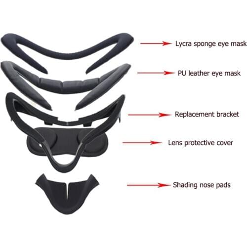Leather Sponge Anti-sweat Eye Mask Shading Nose Pad Face Mask Lens Cover Set for Oculus Quest VR Headset Accessories