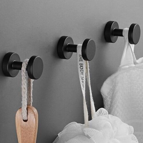 Aluminium Alloy Towel Hook Coat Rack Wall Mounted Clothes Black White Hooks Of Bedroom For Kitchen Bathroom Accessories