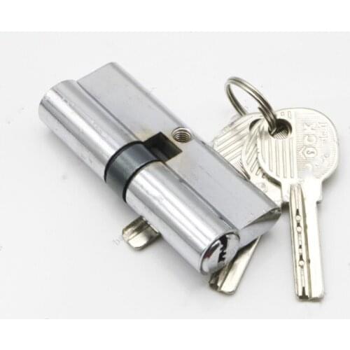 Small 70mm Double-opening lock cylinder, inserting the door at both ends of the channel, indoor key, double-sided bedroom
