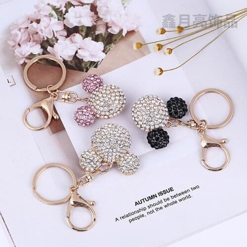 Cartoon metal inlaid small artificial Keychain girls favorite fashion key chain