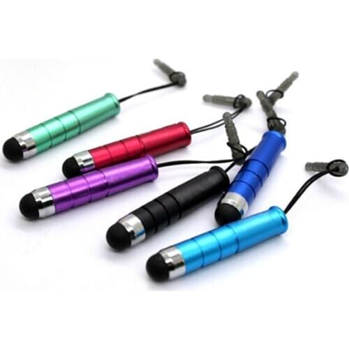 Mini Bullet Stylus Touch Pen Capacitive touch pen with dust plug for mobile phone tablet pc cheap price 1000 pcs