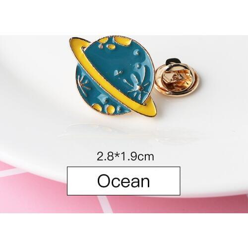Cartoon Planet Brooch Female Simple Pin Cardigan Lightproof Brooch Cute Badge Accessories Cufflinks Hat Jewelry