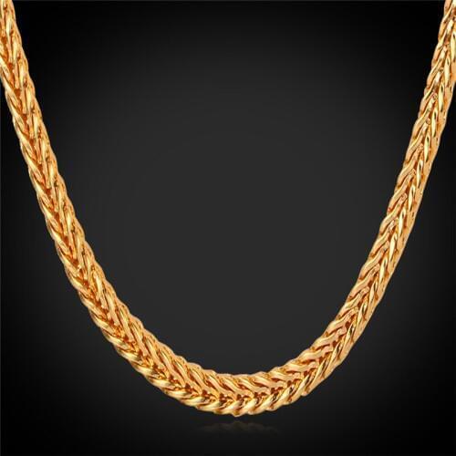 Kpop Mens Jewelry Gold Color Necklace Chains Fashion Vintage Jewelry 55CM Trendy Necklaces Men Chain N140