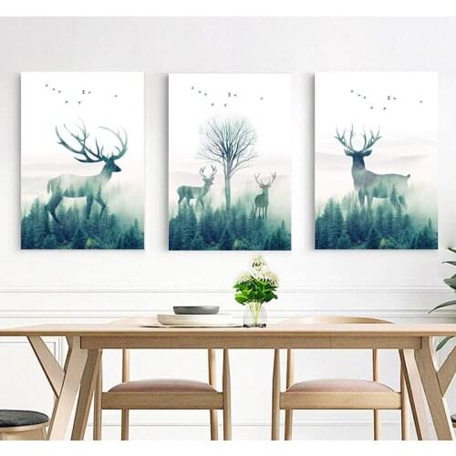 Nordic style wall canvas forest landscape wall art canvas kite poster and canvas prints Nordic style for living room decoration