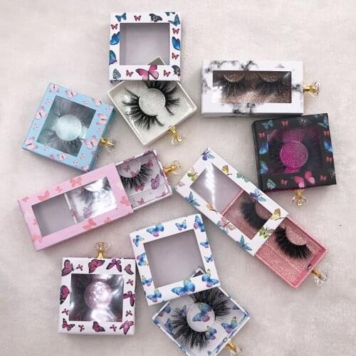 25mm 27mm 3D 5D Mink Eyelashes with Rectangle Square Box Criss Cross Eyelashes Cruelty Free Mink Lashes