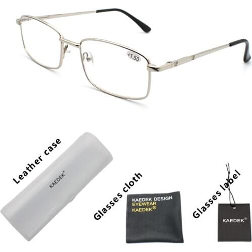 KAEDE KMetal Frame Reading Glasses Men Women No Spherical Senile Reading Glasses Vintage Business Hyperopia Prescription Eyewear