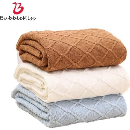 Bubble Kiss Pure Color Thread Blanket Knitted Throw Blankets For Beds Sofa TV Home Soft Super Warm Travel Blanket For Home Decor