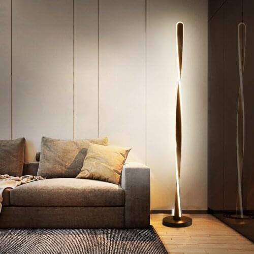 Art Deco Free Standing Lamps for Living Room Stand Light Modern Floor Lamp Spiral Shade Minimalist Floor Lamp for Bedroom