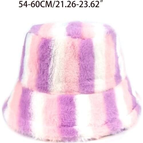 3XUA Bucket Hats Fur Made Foldable Wind Protection Fisherman for Women Men Casual Panama in Winter Autumn