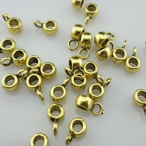 240pcs Tibetan Gold/Silver Spacer Connectors Beads Charms Bails Pendants 3.5x4x6mm Jewelry Findings