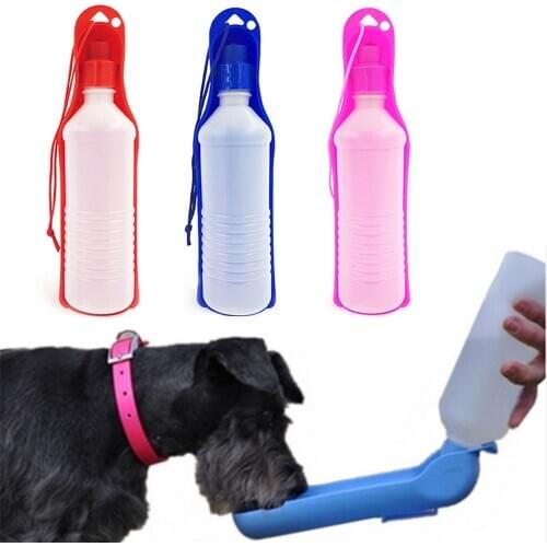 Pet Dog Water Bottle 250ml 500ml Plastic Portable Folding Drinker for Pets Outdoor Travel Drinking Water Feeder Bowl Cat Drinker