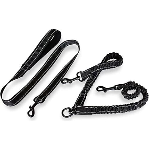 Durable Slip Rope Dog Leash Collar 2 In 1 elastic buffer Loop Collar Comfortable Small Meidum Large Pet Harness Leash