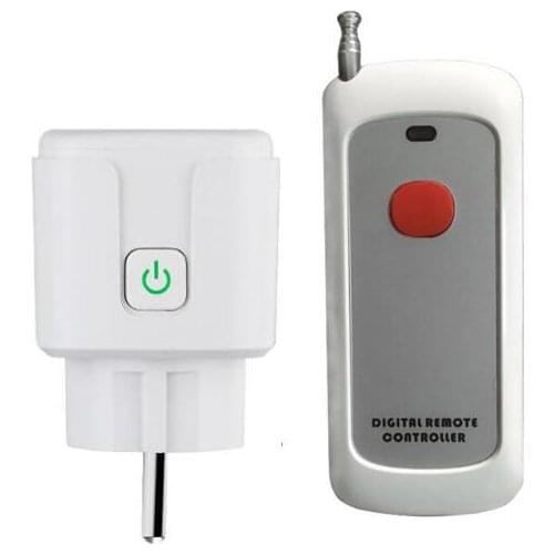 AC 110v 220v 1CH 10A light/lamp European standard socket Wireless remote switch 433mhz power on and off 100m