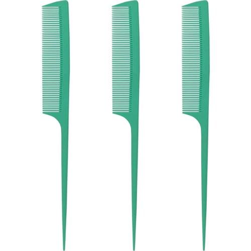 3 Pack Tail Combs Styling Comb Brush Carbon Fiber Anti Static Styling Tail Comb and Heat Resistant Tail Comb for All Hair Types