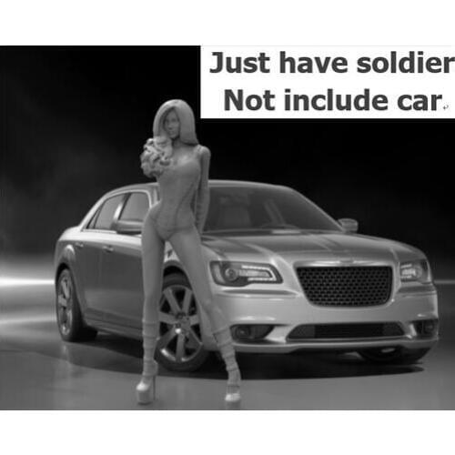 Unassambled 1/24 75MM soldier Pin Up Girl MODERN SUMMER Resin figure miniature model kits Unpainted