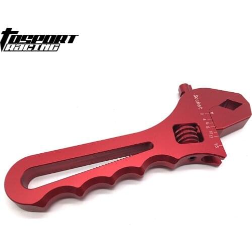 Black V Bayonet Adjustable Aluminum Wrench Fitting Tools Spanner AN 3 4 6 8 10 12 16