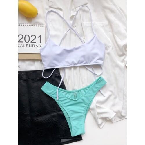 Sexy Brazilian Thong Bikini 2021 Micro Swimwear Women Swimsuit Push Up Micro Bikinis Set Swimming Beachwear Bathing Suit Summer