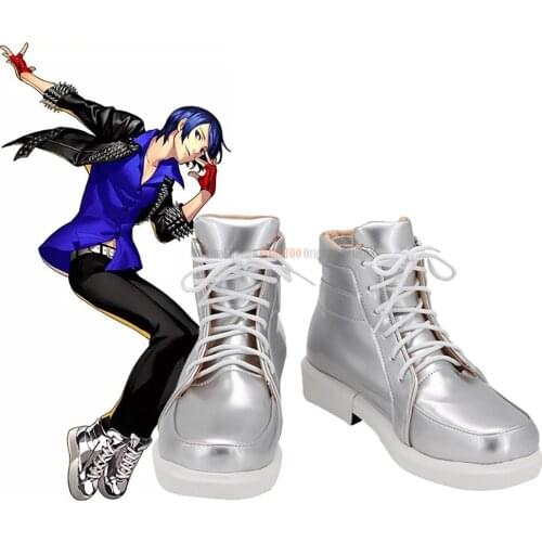 Yusuke Silver Shoes Cosplay Persona 5 Yusuke Kitagawa Cosplay Boots Silver Shoes Custom Made