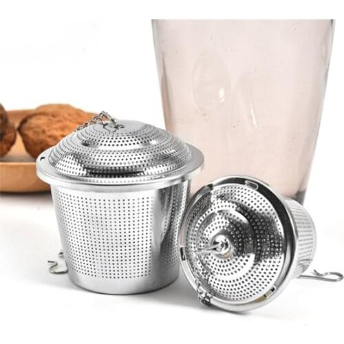 304 Stainless Steel Loose Tea Leaf Infuser Mesh Spice Herbal Filter Soup Seasoning Ball Teapot Strainer Kitchen Accessories