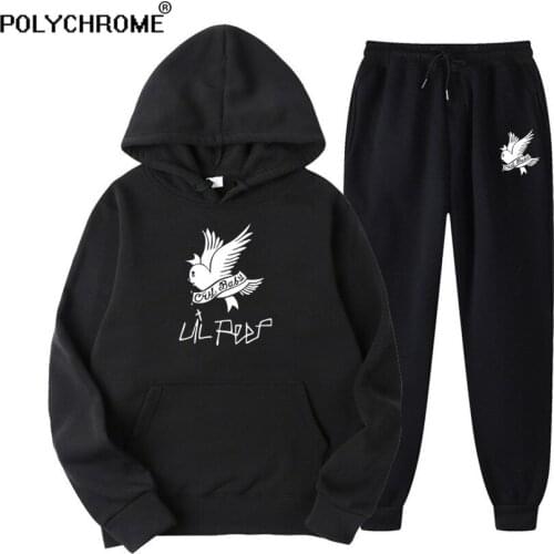 Lil.Peep Fashion 2021 Tracksuits Mens sets Lil Peep Pullover + Jogging Trousers 2pcs Sets Fitness Suits sportswer Male Hoodies