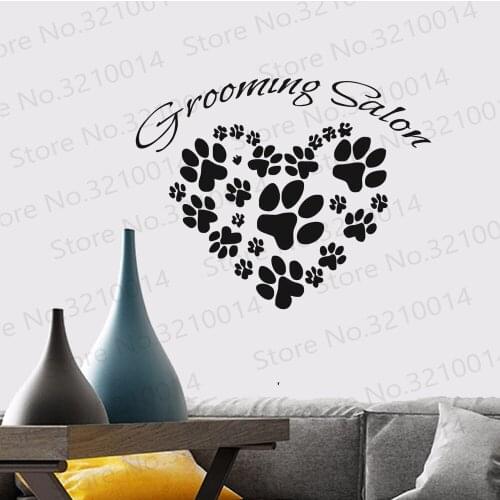 Grooming Dog Salon Decal Pet Shop Wall Sticker Posters Vinyl Art Decals Parede Decor Mural Pet Clinic Wall Sticker PW149