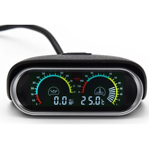 LCD Digital Auto Water Temp Gauge Temperature Sensor 10mm Temperatura Moto + Oil Pressure Meter 2 in 1 12V 24V Turbo Boost Press
