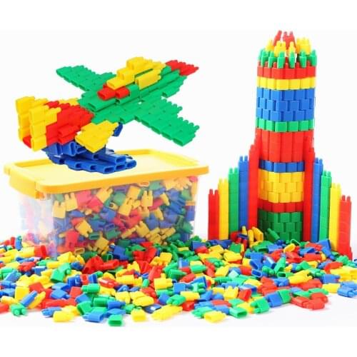 100-1200pcs DIY Water Pipe Building Blocks 3D Construction Toys for Children Plastic Pipeline Tunnel Blocks Educational Toys